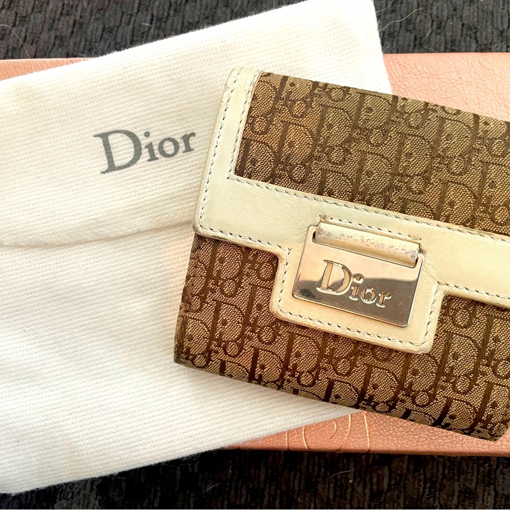 Dior Oblique Canvas and Leather Street Chic Compact Wallet